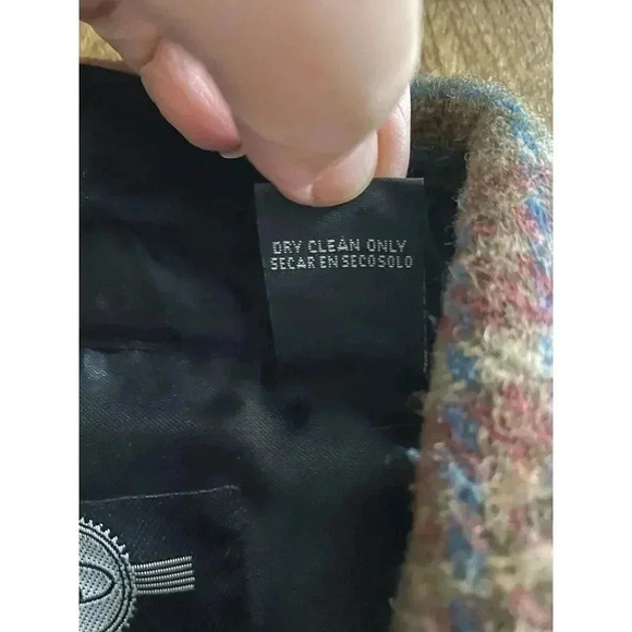 Vintage Oantana Olive Maroon Plaid Wool Blend Shacket Button-up Jacket Size L - Picture 5 of 11